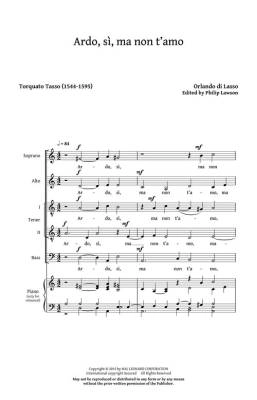 Five Italian Madrigals (Collection) - di Lasso/Lawson - SATB