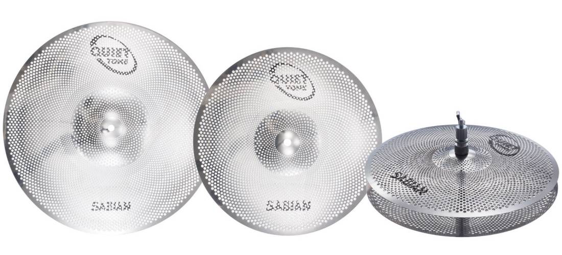 Quiet Tone Practice Cymbals - 13\'\' Hats, 14\'\' Crash, 18\'\' Crash-Ride