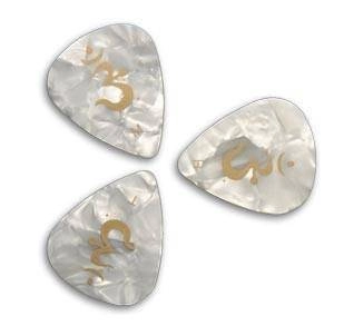 White Pearloid Picks (12 Pack) - Medium