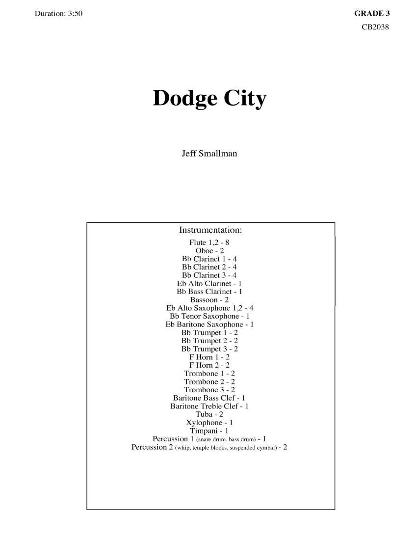 Dodge City - Smallman - Concert Band - Gr. 3