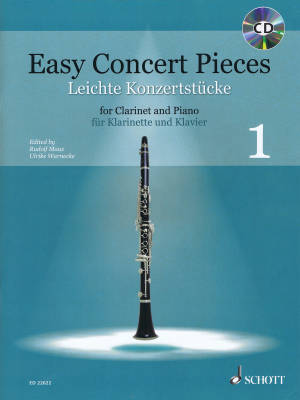 Easy Concert Pieces, Book 1 - Mauz/Warnecke - Clarinet/Piano - Book/CD