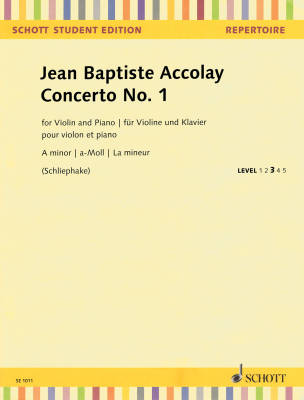 Concerto No. 1 in A Minor - Accolay/Schliephake - Violin/Piano
