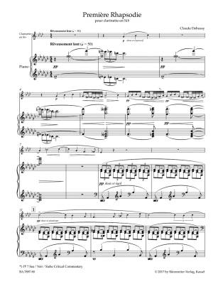 Premiere Rhapsodie for Clarinet in B-flat and Piano - Debussy/Woodfull-Harris - Sheet Music