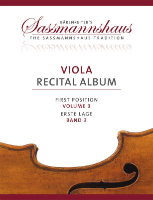 Viola Recital Album, First Position: Volume 3 - Sassmannshaus - Viola/Piano, 2 Violas
