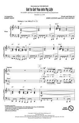 Got to Get You into My Life - Lennon/McCartney/Shaw - SATB