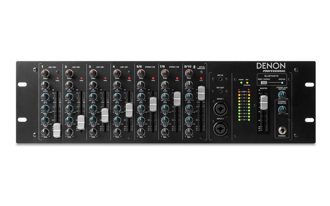 DN-410X 10-Channel Rackmount Mixer with Bluetooth