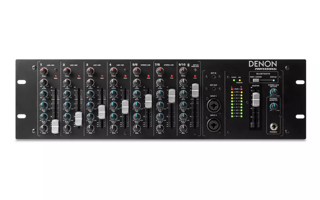 DN-410X 10-Channel Rackmount Mixer with Bluetooth