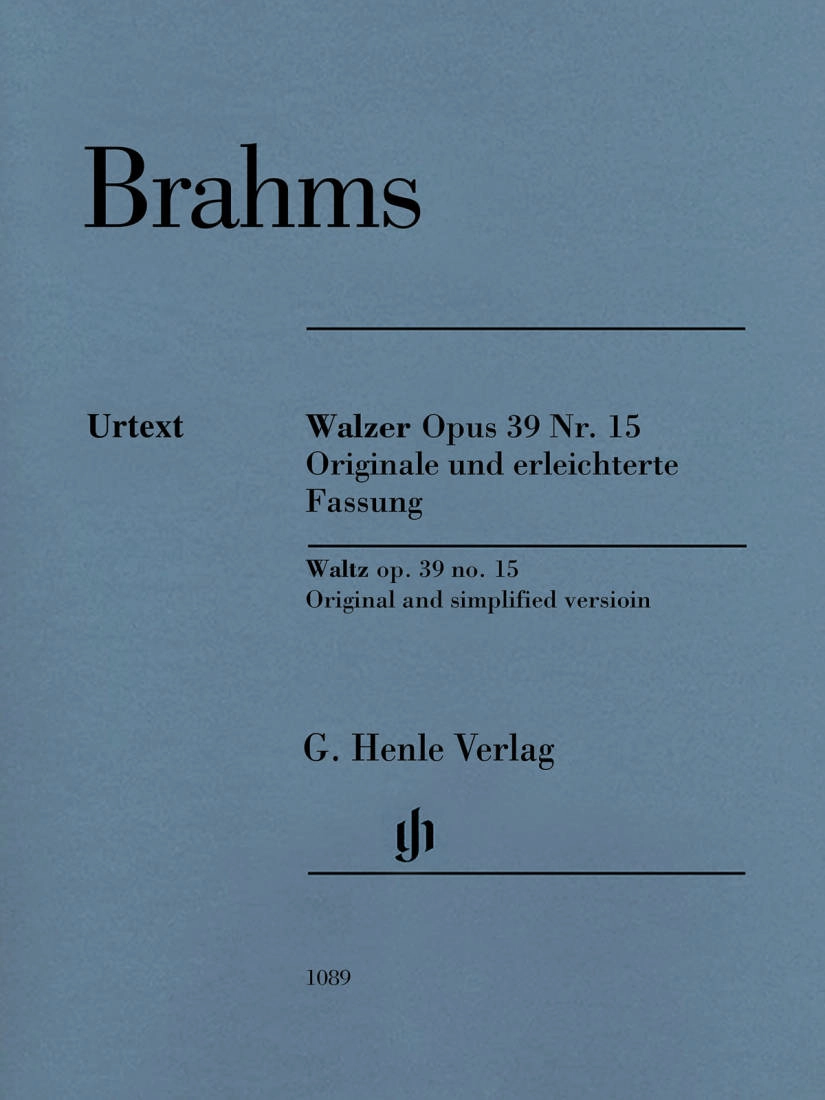 Waltz Op. 39 No. 15: Original & Simplified Version - Brahms/Eich/Koenen - Piano - Sheet Music
