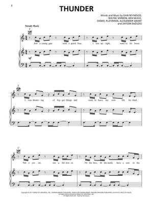 Thunder - Imagine Dragons - Piano/Vocal/Guitar - Sheet Music