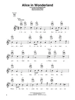 Disney Songs for Baritone Ukulele: 20 Favorite Songs - Book