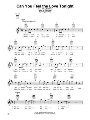 Disney Songs for Baritone Ukulele: 20 Favorite Songs - Book