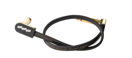 Premium Gold Flat Patch Cable, Right Angle, 18cm