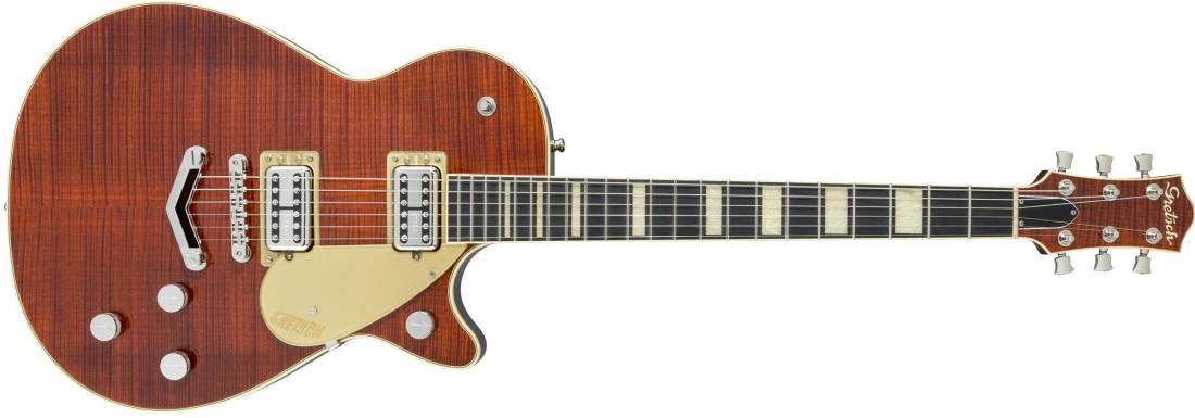 G6228FM Players Edition Duo Jet Single Cutaway with \'\'V\'\' Stoptail - Bourbon Stain