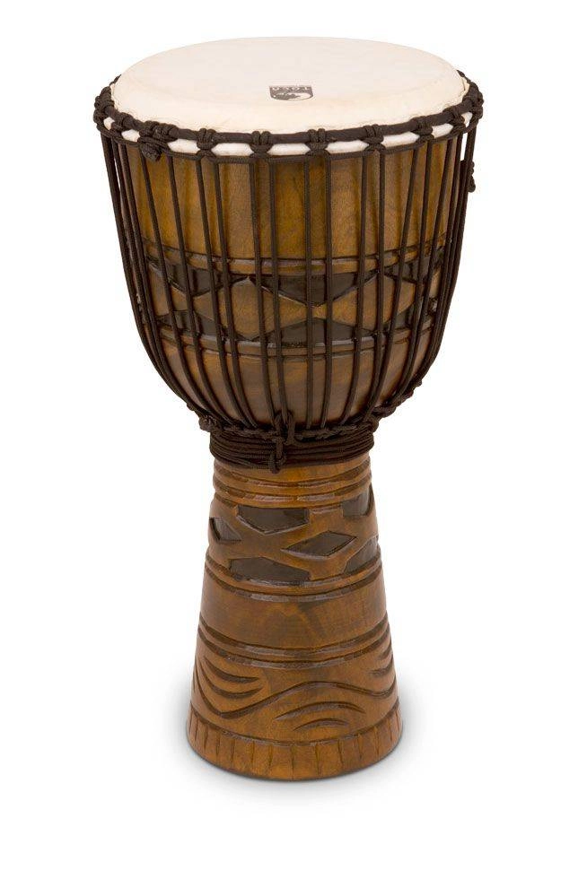 Origins Series Rope Tuned Wood 12\'\' Djembe - African Mask