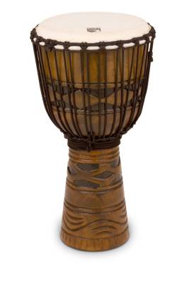 Toca Percussion - Origins Series Rope Tuned Wood 12 Djembe - African Mask