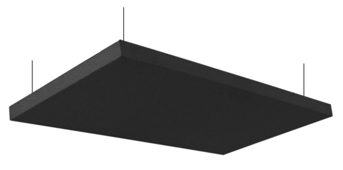 Nimbus Acoustic Ceiling Cloud - 24\'\'x48\'\'\' w/Hanging Kit, Black (Pair)