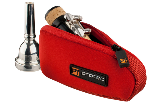 N264 Neoprene Series Trombone/Alto Saxophone Mouthpiece Pouch - Red