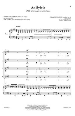 An Sylvia (Op. 106, No. 4) - Shakespeare /Schubert /Bohlin - SATB