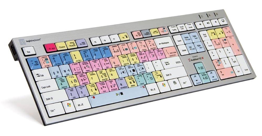 Slim Line USB Keyboard for Adobe Audition CC - PC