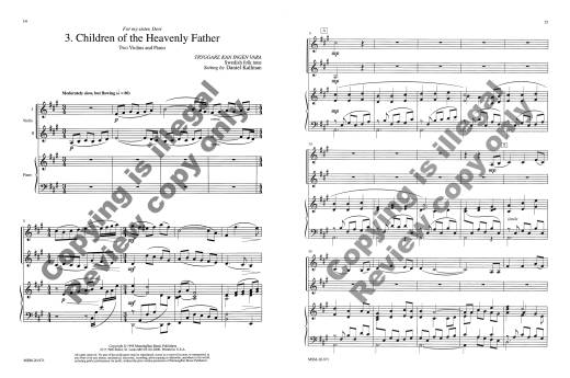 Three Hymns for Two Violins and Piano - Kallman - Book