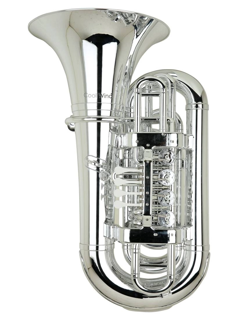 4 Rotary Valve Plastic Tuba - Silver