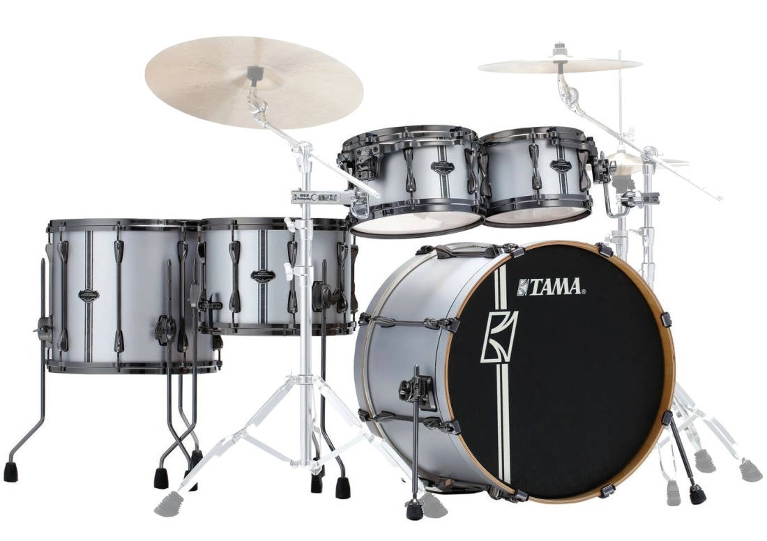 Hyper-Drive Duo Pack 5 pices (10,12,16,22,Snare) - Rayure verticale argent satin<br>