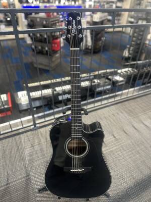 Takamine Dreadnought Acoustic/Electric Cutaway Guitar - Black Gloss