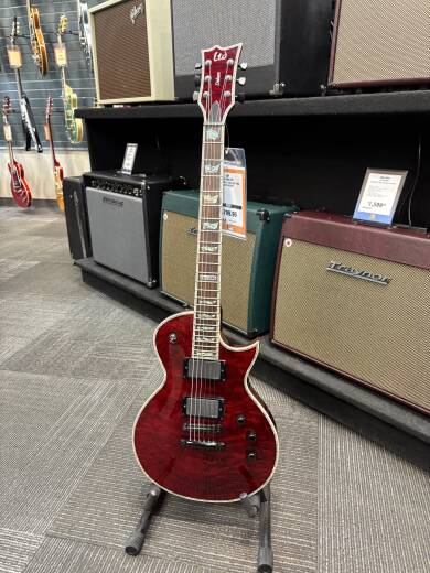 ESP LTD EC-1000QM SINGLECUT SEE THRU BLK CHRY