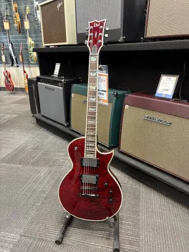 ESP LTD EC-1000QM SINGLECUT SEE THRU BLK CHRY