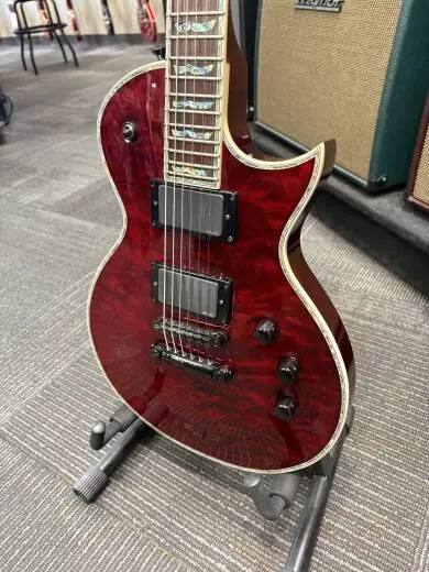 ESP LTD EC-1000QM SINGLECUT SEE THRU BLK CHRY 2