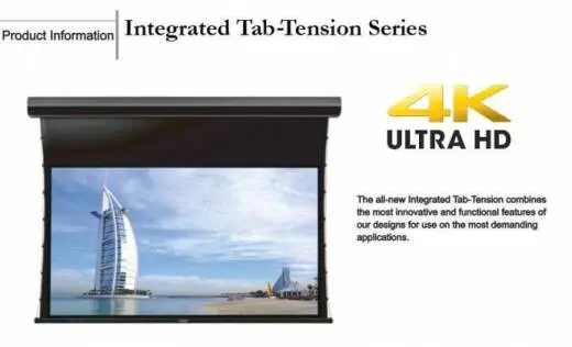 Grandview GV-TT106 Integrated Tab-Tension Motorized Screen with Black Casing 16:9 Format LF-MIR 106