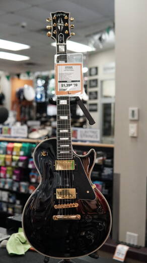 Epiphone Les Paul Custom Electric Guitar With Hardshell Case - Ebony