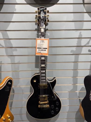 Epiphone Les Paul Custom Electric Guitar With Hardshell Case - Ebony