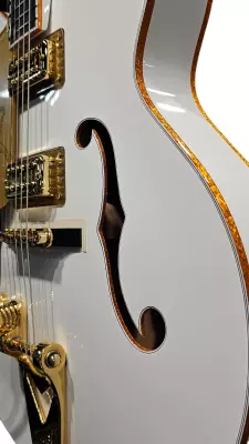 Gretsch Guitars - G6136TG-LH Players Edition Falcon Hollow Body with String-Thru Bigsby and Gold Hardware, Left-Handed - White 2