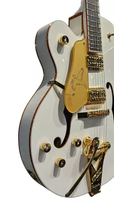 Gretsch Guitars - G6136TG-LH Players Edition Falcon Hollow Body with String-Thru Bigsby and Gold Hardware, Left-Handed - White 2