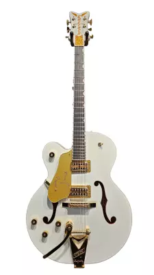 Gretsch Guitars - G6136TG-LH Players Edition Falcon Hollow Body with String-Thru Bigsby and Gold Hardware, Left-Handed - White 2