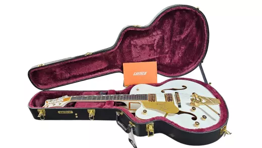 Gretsch Guitars - G6136TG-LH Players Edition Falcon Hollow Body with String-Thru Bigsby and Gold Hardware, Left-Handed - White 2