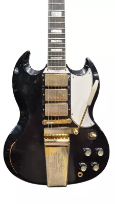 Gibson Custom Shop '63 SG Custom 3 Pickup Maestro Ebony Murphy Lab Lite Aged