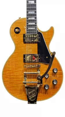 Gibson Les Paul Custom Figured Top Electric Guitar with Bigsby - Antique Natural