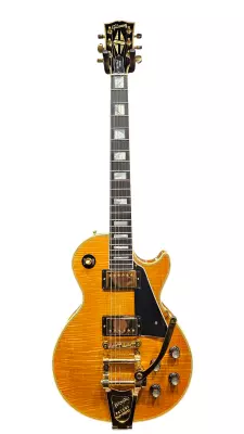 Gibson Les Paul Custom Figured Top Electric Guitar with Bigsby - Antique Natural 2