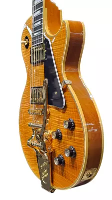 Gibson Les Paul Custom Figured Top Electric Guitar with Bigsby - Antique Natural 2