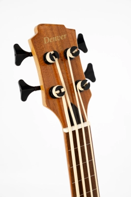 Denver - Acacia Fretless Bass Ukulele with Gig Bag with Gig Bag 3