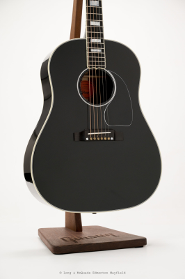 Gibson - J-45 Custom Acoustic/Electric Guitar with Hardshell Case - Ebony 3