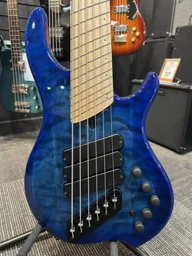 Dingwall Comb4 3PU Quilt Indigo Burst Maple 6-String Bass 2
