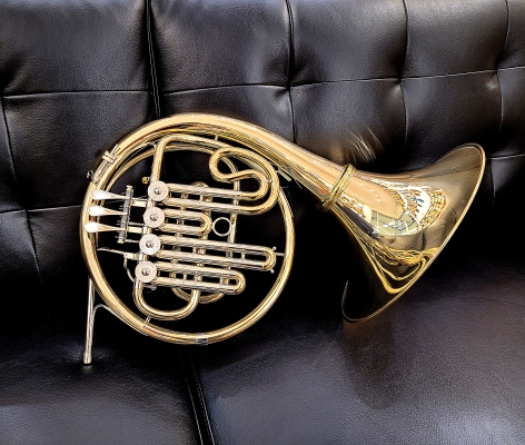 Hans Hoyer - Professional Bb French Horn with A-Stop, Gold-Brass Body and Detachable Bell