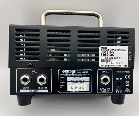 Store Special Product - Orange Amplifiers Micro Dark Terror 20w tube head