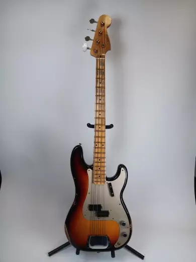 Fender Custom Shop - 1958 Precision Bass Relic, 1-Piece Quartersawn Maple Neck Fingerboard - Super Faded Aged Chocolate 3-Color Sunburst