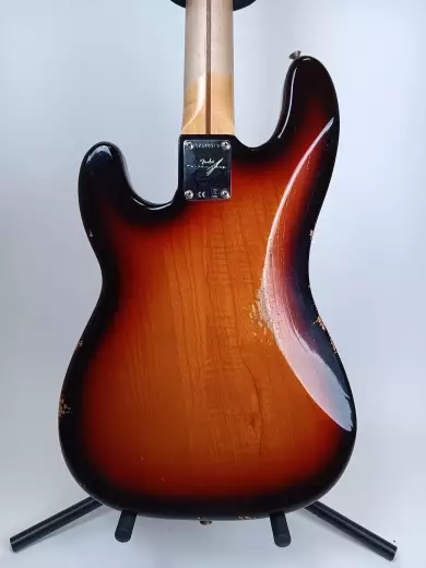 Fender Custom Shop - 1958 Precision Bass Relic, 1-Piece Quartersawn Maple Neck Fingerboard - Super Faded Aged Chocolate 3-Color Sunburst 6