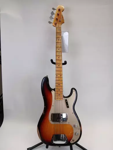 Fender Custom Shop - 1958 Precision Bass Relic, 1-Piece Quartersawn Maple Neck Fingerboard - Super Faded Aged Chocolate 3-Color Sunburst