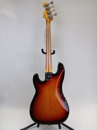 Fender Custom Shop - 1958 Precision Bass Relic, 1-Piece Quartersawn Maple Neck Fingerboard - Super Faded Aged Chocolate 3-Color Sunburst 2